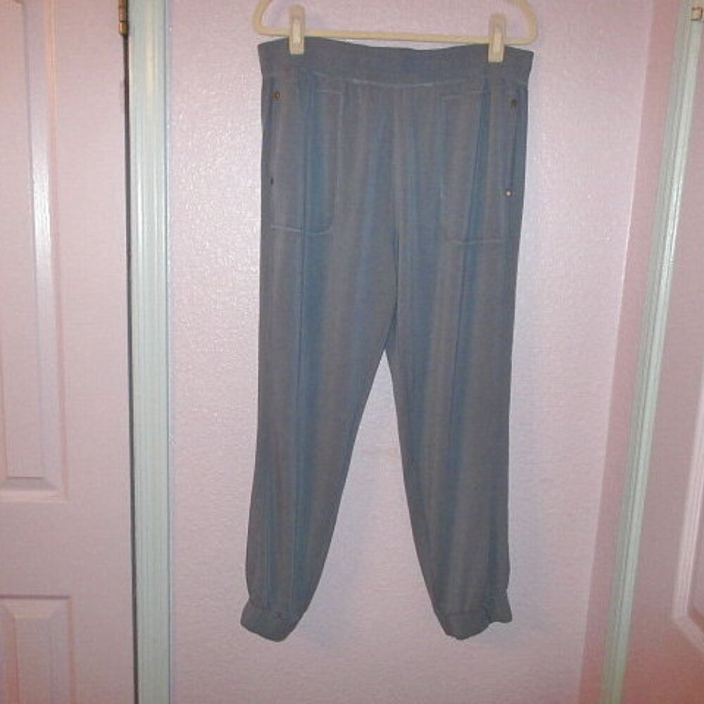 Soft Surroundings Siesta Soft Pull On Pants Size L Pockets Jogger Stretch High - Picture 1 of 11